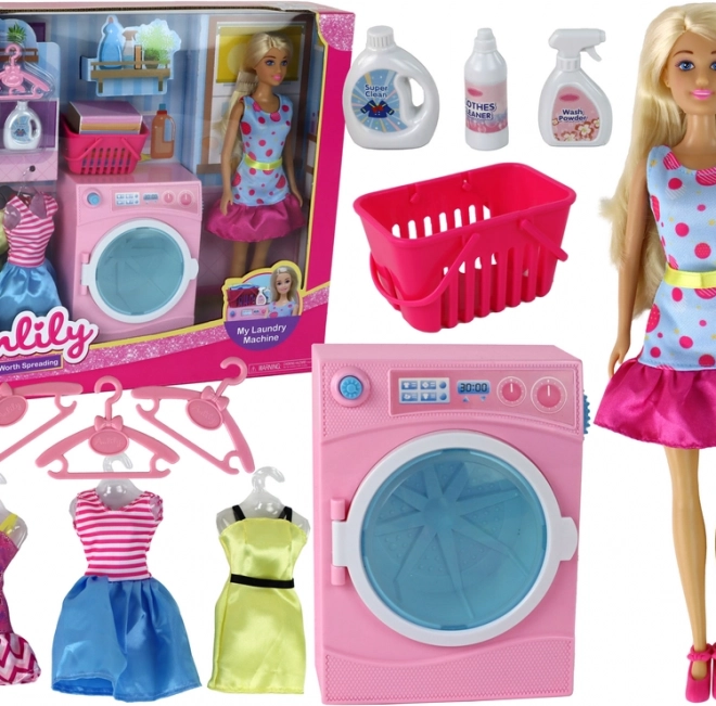 Bambola ANLILY con lavatrice e accessori XXL