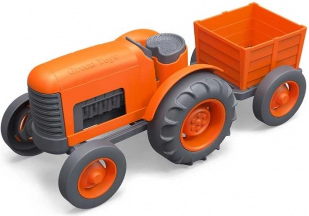 Trattore con rimorchio arancione di Green Toys