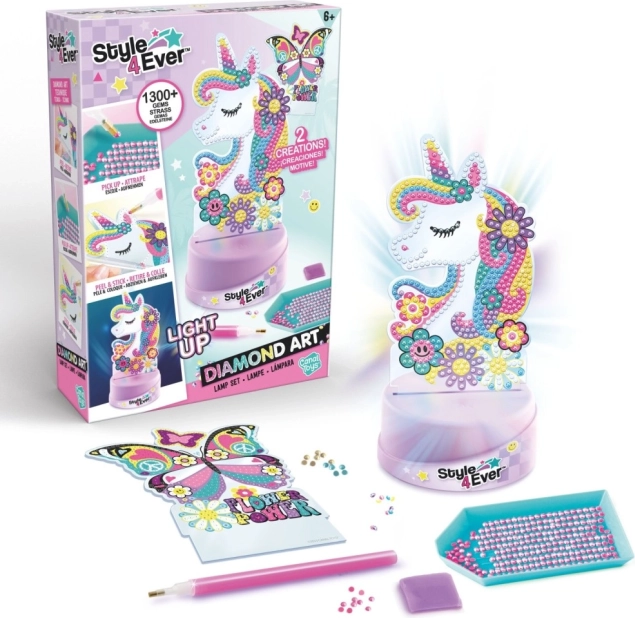 Style4Ever pittura diamantata – lampada unicorno luminosa