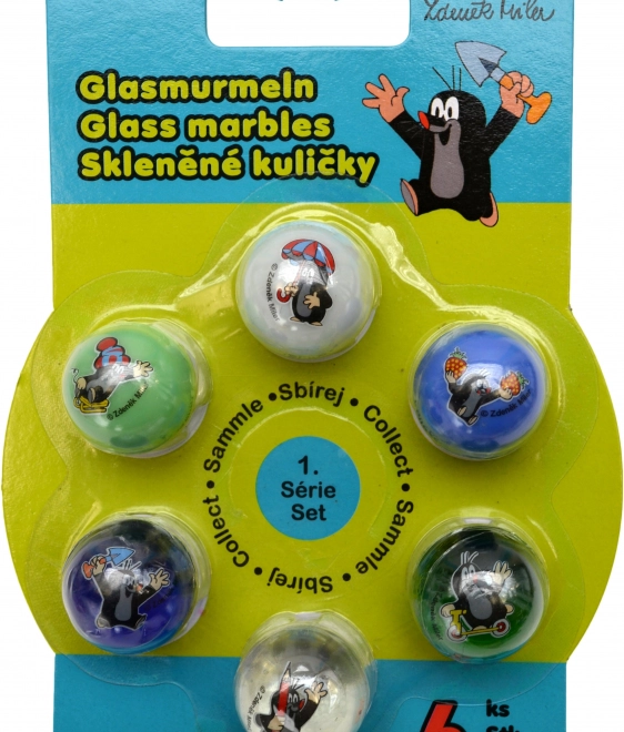 Set di biglie di vetro Talpa mix 6 pz