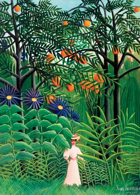 Puzzle donna in passeggiata nella foresta esotica 1000 pezzi EUROGRAPHICS