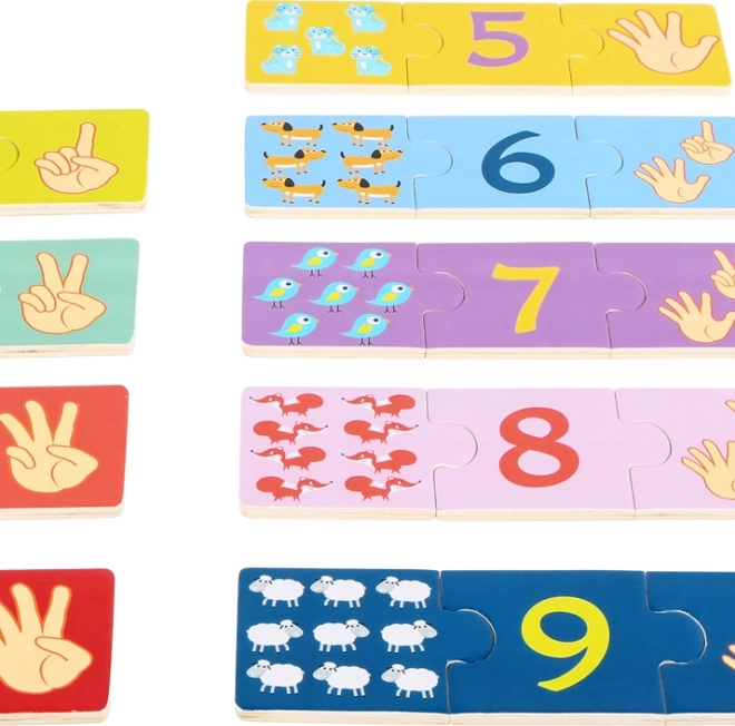 SMALL FOOT puzzle didattici in legno – contare 1–10