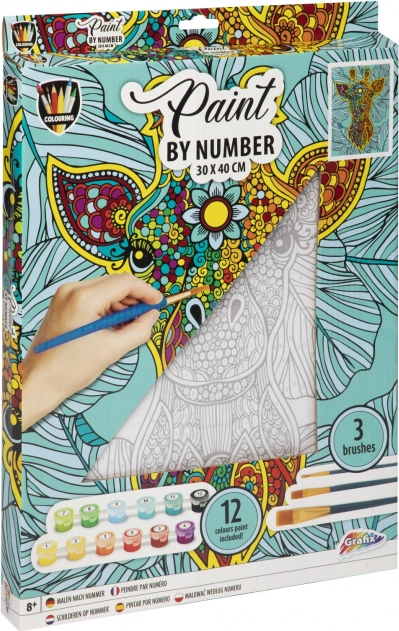 Dipingi con i numeri – giraffa su tela 30 × 40 cm
