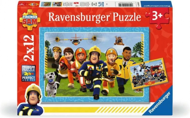 Puzzle Sam il pompiere in azione 2x12 pezzi