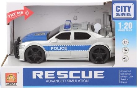 Auto della polizia a batteria con luci e suoni