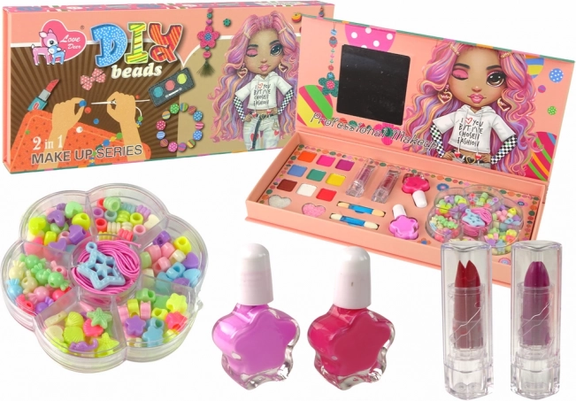 Set Creativo di Trucco e Gioielli 2 in 1 100 Pezzi