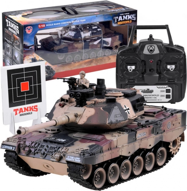 grande carro armato RC Leopard 2 1:18 con tiro