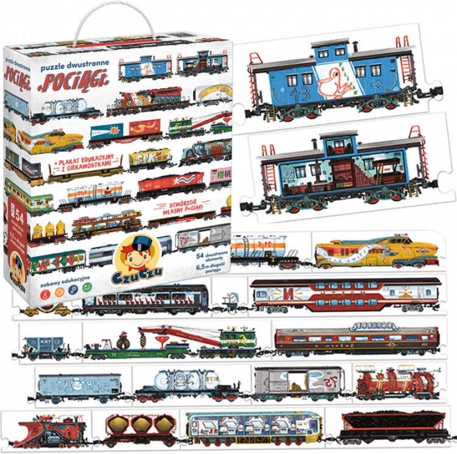 Puzzle CzuCzu Treni 54 pezzi bifacciali