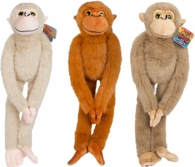 Scimmietta di peluche 55 cm con velcro 3 colori