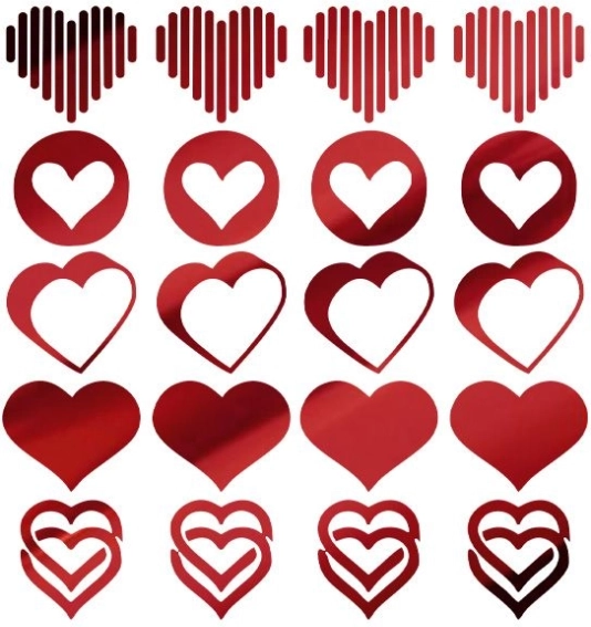 Adesivi decorativi a cuore