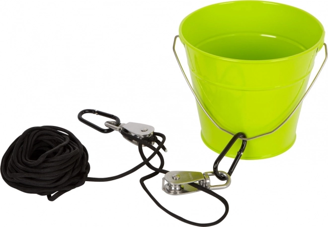 Paranco con secchio di metallo small foot per giardino e casetta dei bambini