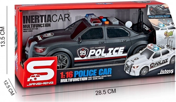 auto della polizia con effetti luminosi e sonori