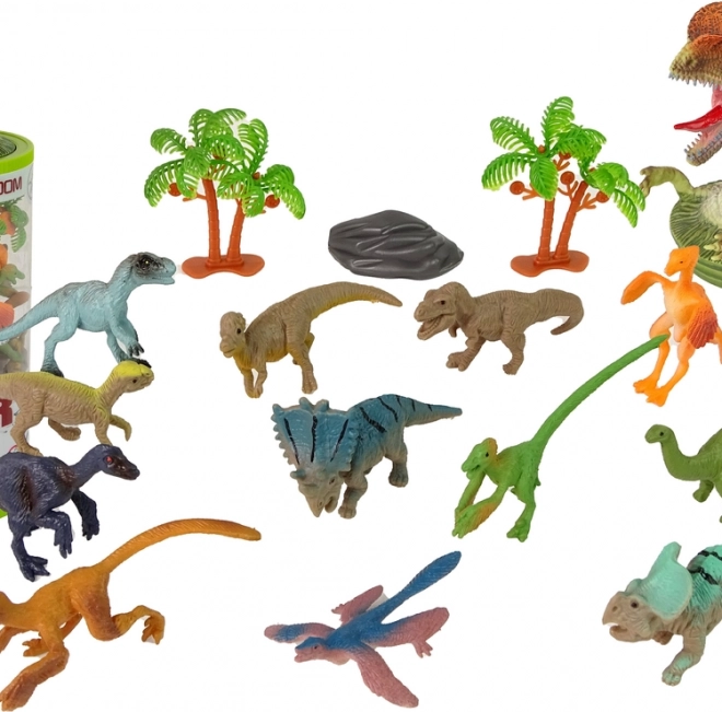 Set di figurine di dinosauri in tubo – 12 pezzi con accessori