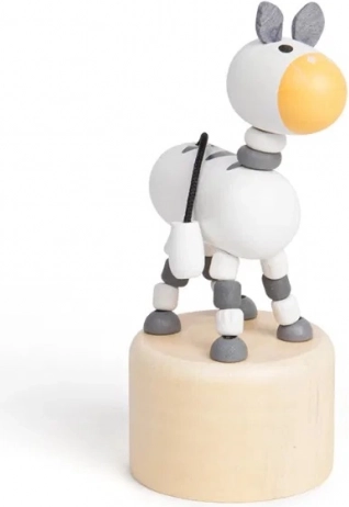 Zebra Safari Animale di Legno a Pressione di Bigjigs Toys