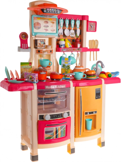 Cucina interattiva per bambini con luci e suoni, 65 pezzi – Rosso