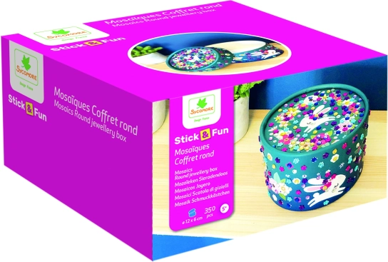Stick & Fun cofanetto portagioie ovale con gemme a mosaico