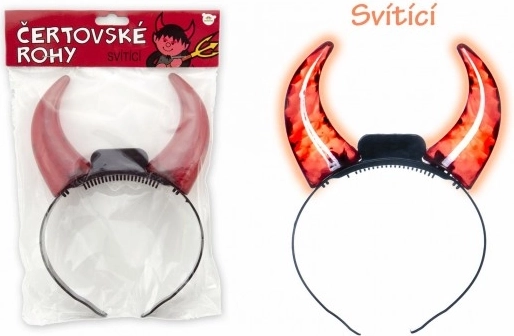 Corna da diavolo luminose a batteria 15 cm