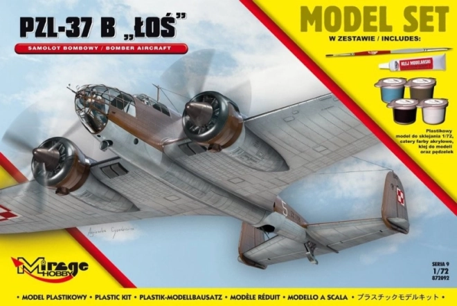 Modello di aereo PZL-37B Łoś 1:72 – kit in plastica