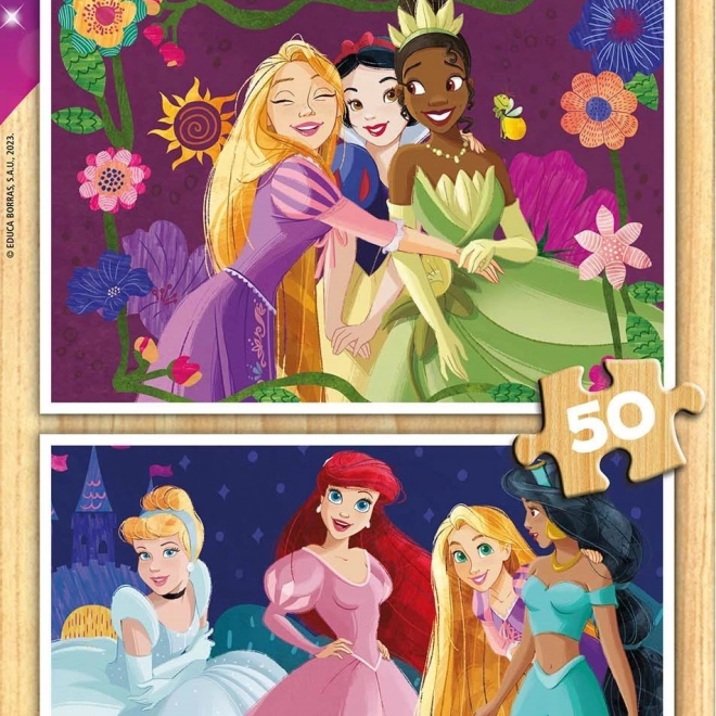 Puzzle in legno DISNEY principesse 2×50 pezzi