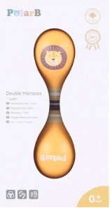Maracas in legno double-face con motivo leone PolarB