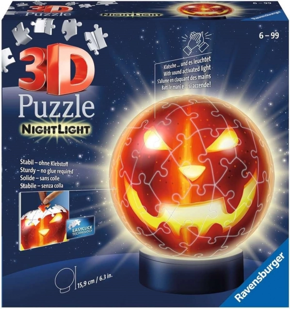 Testa di zucca illuminata 3D Ravensburger 74 pezzi