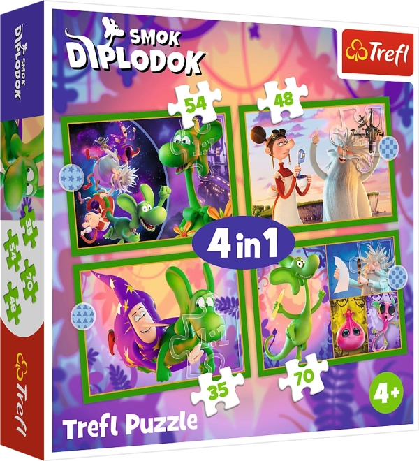Puzzle 4v1 Mondo di Drago Diplodoco