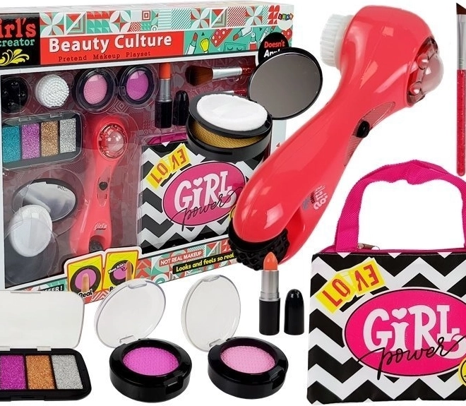 Set di bellezza con borsetta, massaggiatore e rossetto