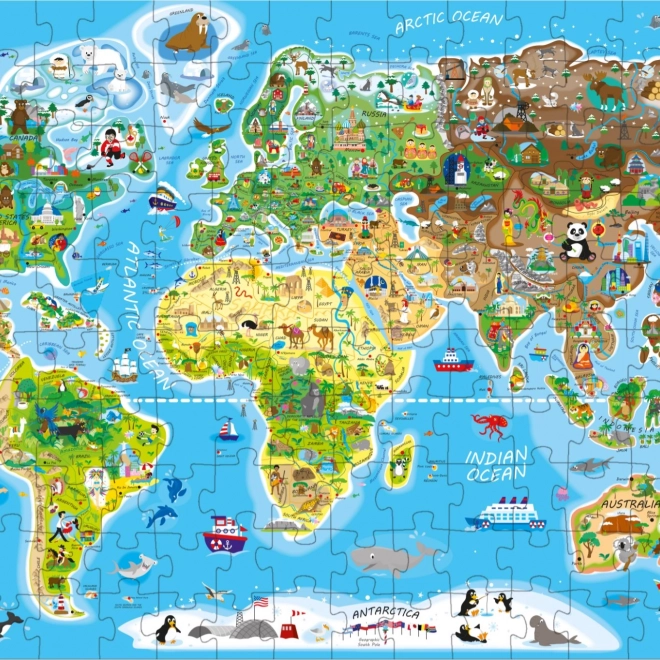 Puzzle Mappa del Mondo 160 Pezzi