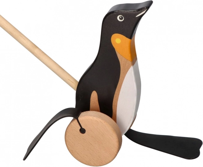 Giocattolo da tiro in legno pinguino Goki