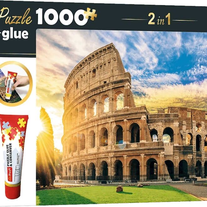 Set puzzle 2 in 1 Anfiteatro Flavio, Roma – 1000 pezzi con colla