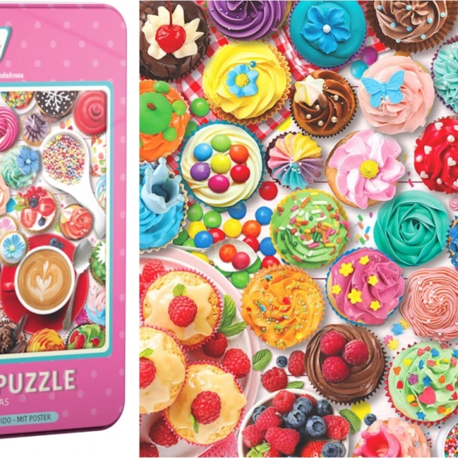Puzzle in scatola di latta Festa di cupcake 1000 pezzi EUROGRAPHICS