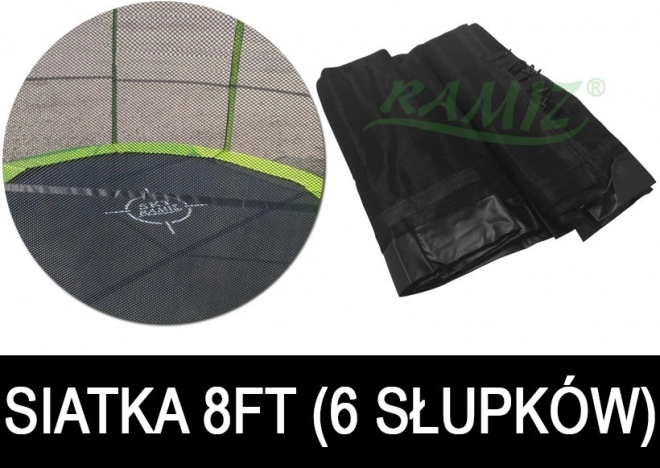 Rete di protezione SkyRamiz per trampolino da giardino 244 cm (8 ft) – 6 tunnel per i pali
