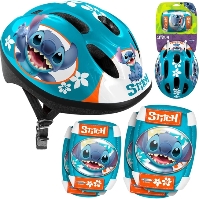 Set di protezione con casco regolabile e protezioni Disney STITCH