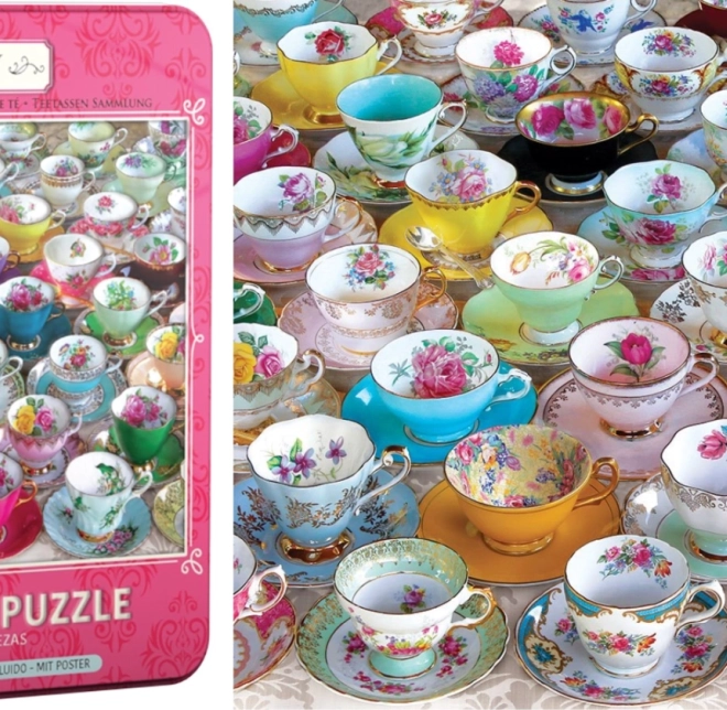 Puzzle in scatola di latta Collezione di tazze da tè 1000 pezzi EUROGRAPHICS