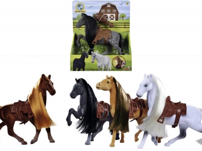 giocattolo cavallo 19 cm con sella e pettine – NATURE WORLD