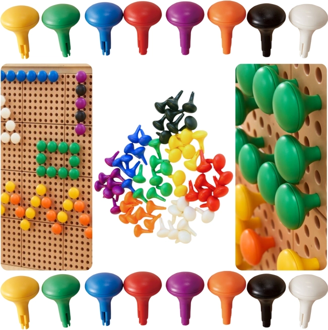 Masterkidz pioli jumbo per pannello STEM, 64 pz – 8 colori