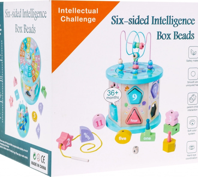 Giocattolo educativo multiblocco di legno 4 in 1 per bambini