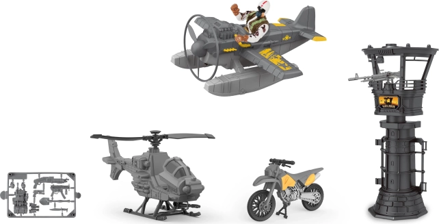 set militare con aereo e torre 21 cm