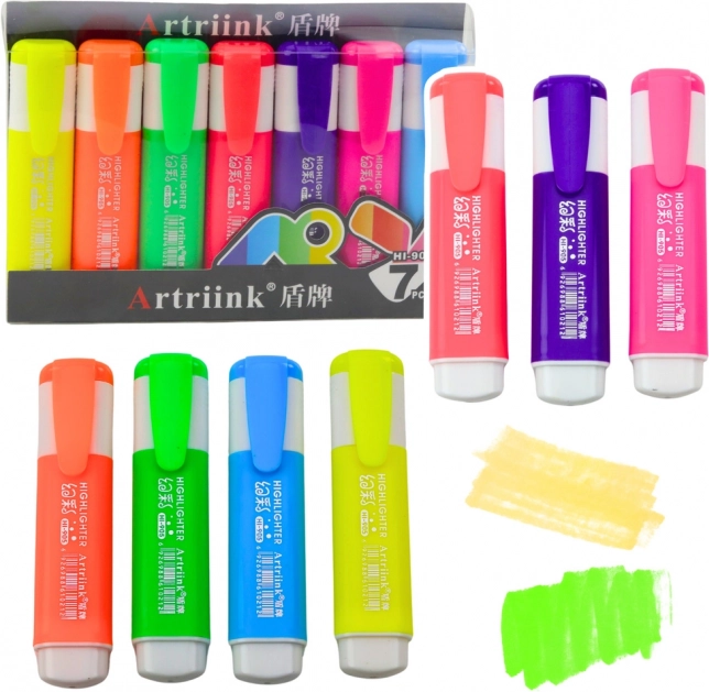 Set di evidenziatori neon 7 pezzi