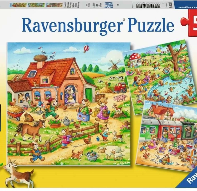 Puzzle Ravensburger vacanze in campagna 3×49 pezzi