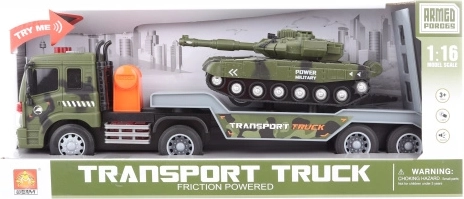 Camion militare con carro armato a batteria