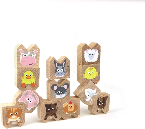 Gioco di equilibrio in legno con animali domestici