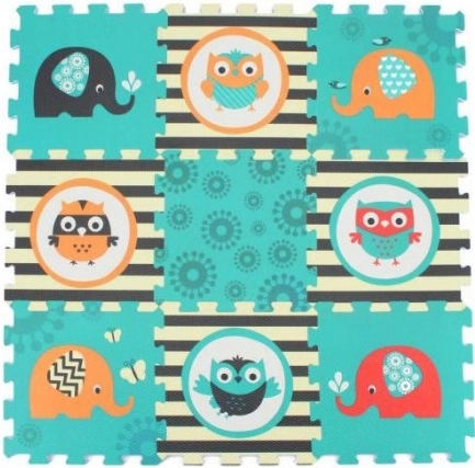 Puzzle morbido in schiuma Gufo ed Elefante 9 pz