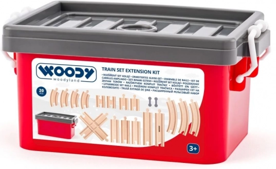 Set di binari in legno in box – 20 pezzi