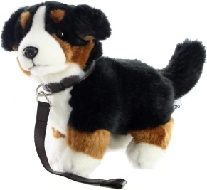 Cane da montagna bernese di peluche con guinzaglio