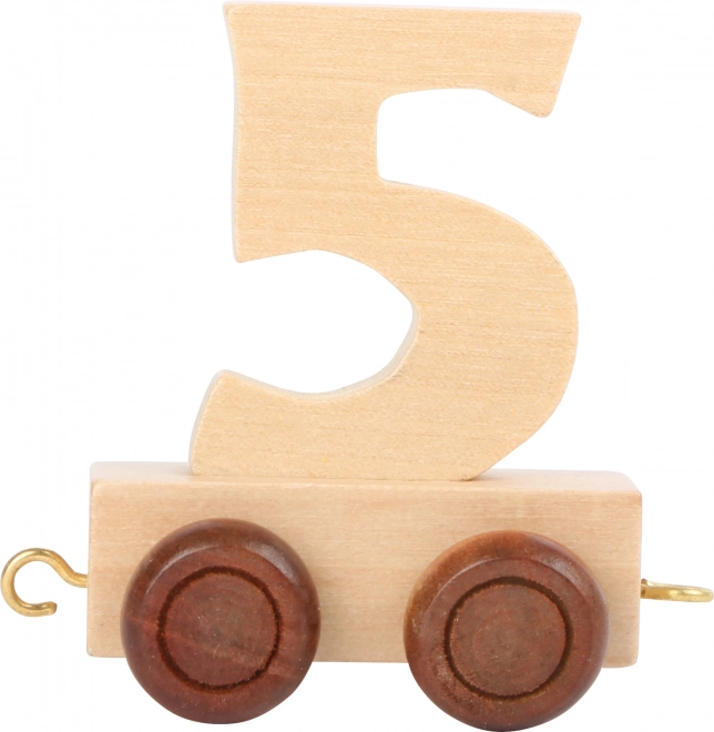 Vagoncino per trenino di legno – cifra naturale 5
