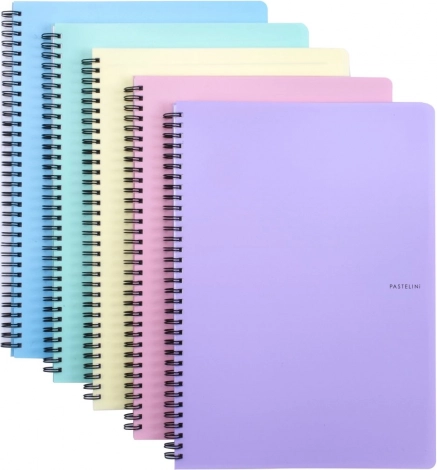 Blocco ad anelli A4 con doppia spirale PASTELINI, colori pastello