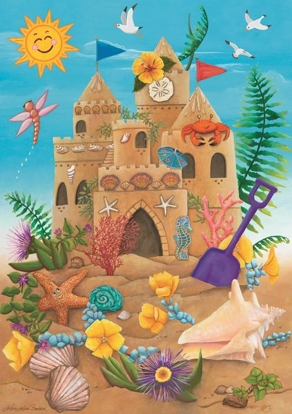 Puzzle Castello di sabbia sotto i raggi del sole 35 pezzi