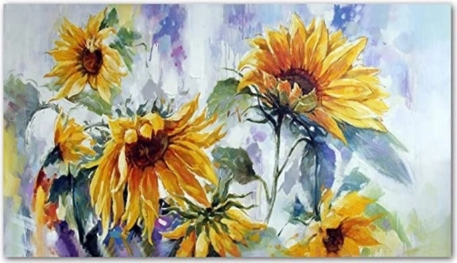Pittura diamantata girasoli 80 × 40 cm