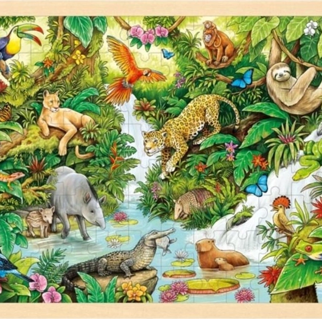 Goki puzzle in legno giungla 96 pezzi